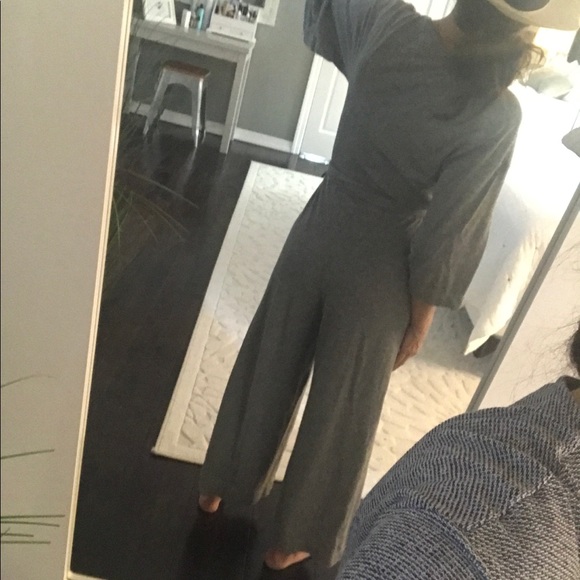 Zara gray ultra soft lounge wide leg jumpsuit SM - Picture 4 of 7